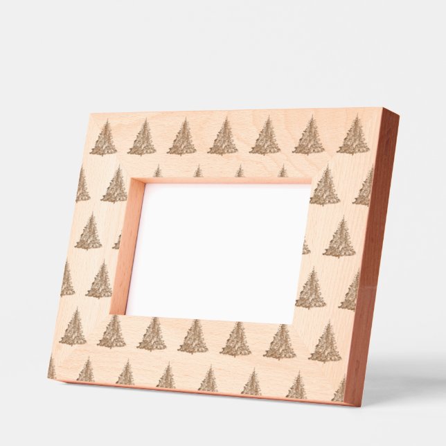 Christmas Pine Trees Festive Xmas Etched Frames (Left)