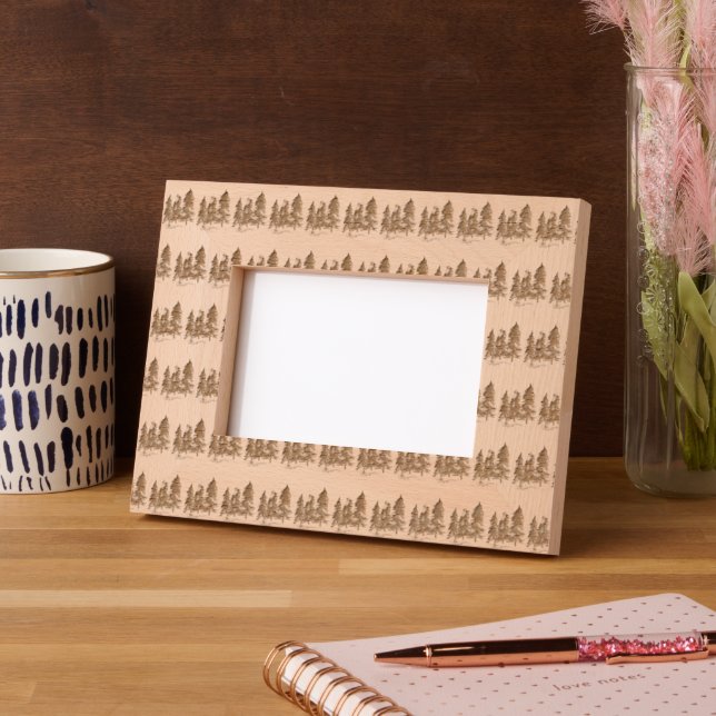 Christmas Pine Trees Festive Xmas Etched Frames (Left)