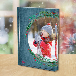 Christmas Pine Wreath Family Photo Block