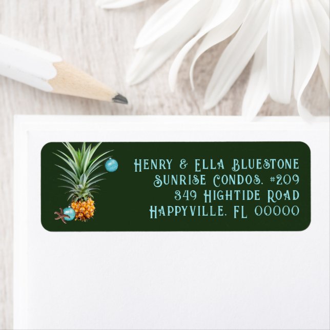 Christmas Pineapple Coastal Life Address Label (Insitu)