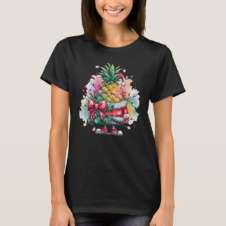 Christmas pineapple tree watercolor T-Shirt