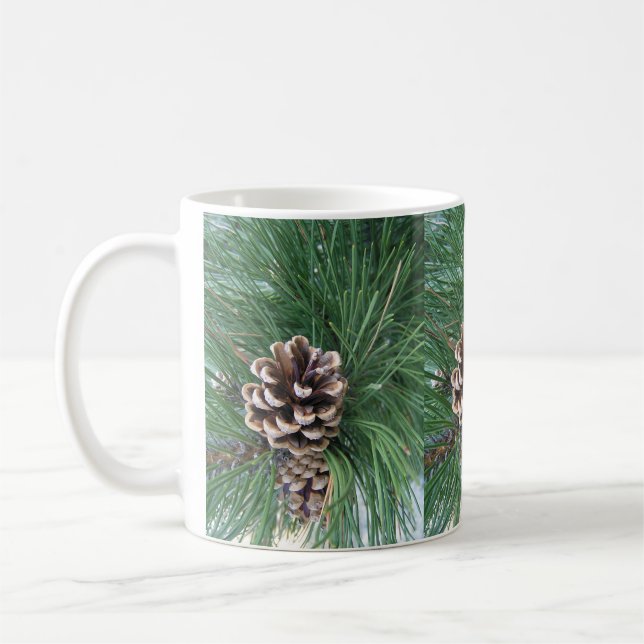 Christmas Pinecone Coffee Mug (Left)