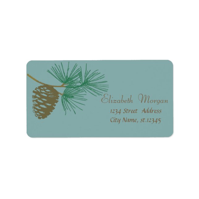Christmas,Pinecone ,Evergreen Label (Front)