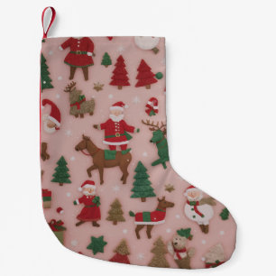 Christmas pink pattern Small Christmas Stocking