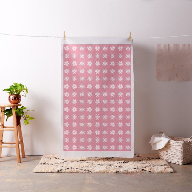 Christmas Pink with white snowflakes Fabric (In Situ)