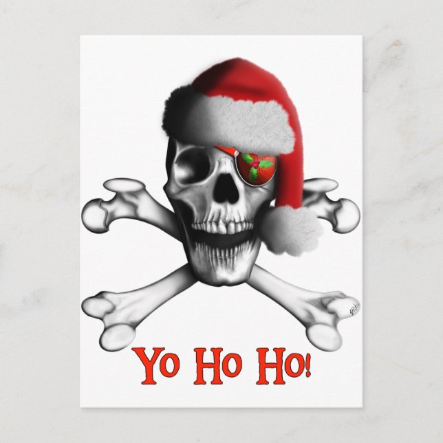 Christmas Pirate Holiday Postcard (Front)