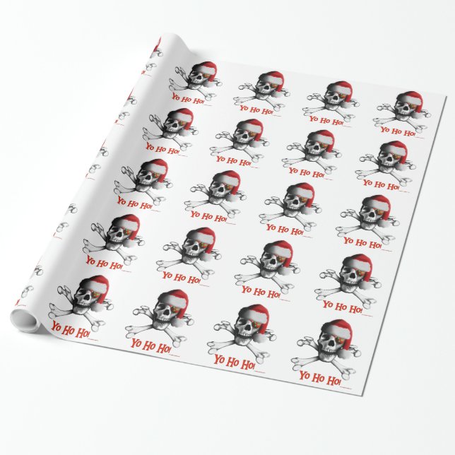 Christmas Pirate Wrapping Paper (Unrolled)