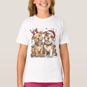 Christmas Pit Bull Dogs T-Shirt
