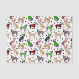 Christmas Pitbull Dogs Tissue Paper