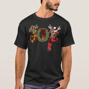Christmas Pitbull Joy Reindeer Xmas Funny T-Shirt