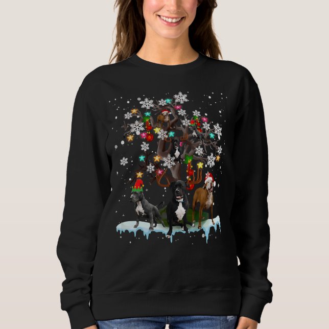 Christmas Pitbull On Tree Santa Pitbull Dog Sweatshirt (Front)