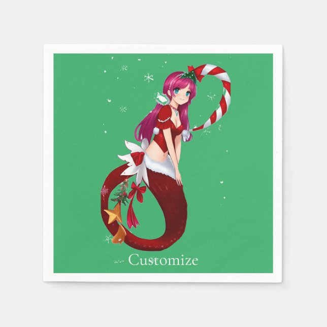 Christmas Pixie Mermaid Thunder_Cove Napkin (Front)