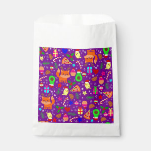 christmas pizza chick bird avocado purple  favour bags