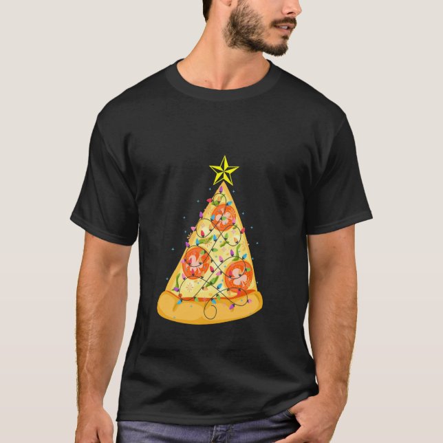 Christmas Pizza Shirt Funny Xmas T-shirt (Front)