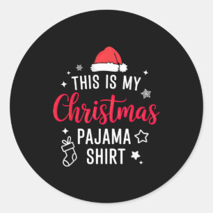 Christmas Pj Pajama Pjs Classic Round Sticker