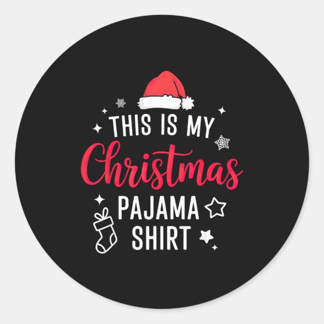 Christmas Pj Pajama Pjs  Classic Round Sticker (Front)