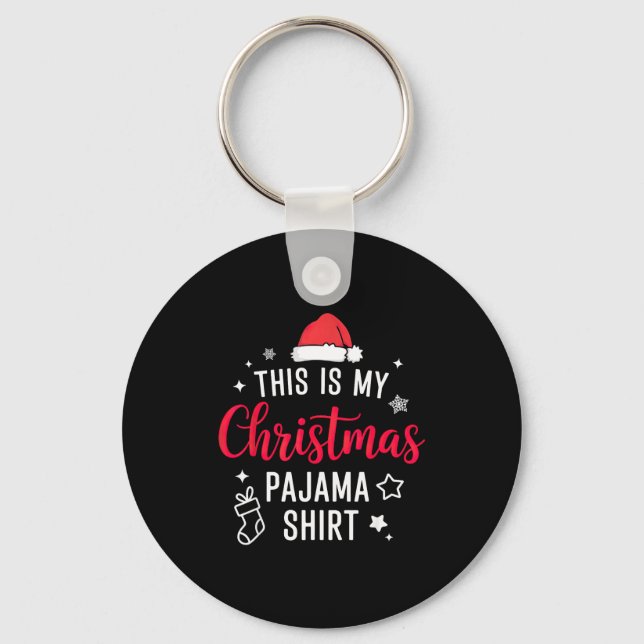 Christmas Pj Pajama Pjs  Key Ring (Front)