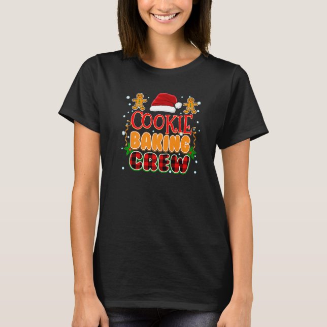 Christmas Pjs Cookie Baking Crew T-Shirt (Front)