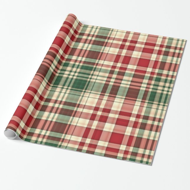 Christmas Plaid 06-GIFT WRAPPING PAPER (Unrolled)