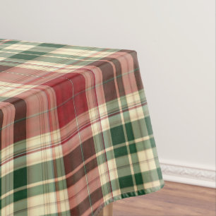 Christmas Plaid 14-Cotton Tablecloth 52x70