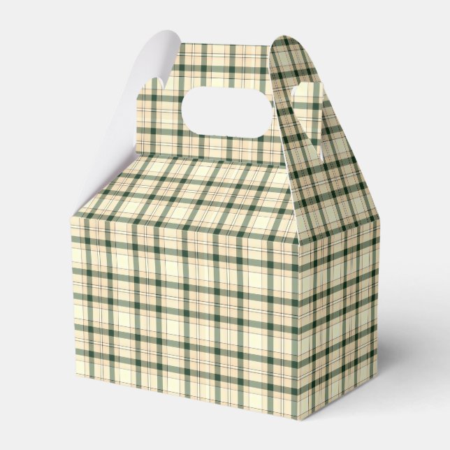 Christmas Plaid 16-PARTY FAVOR BOX, gable Favour Box (Front Side)