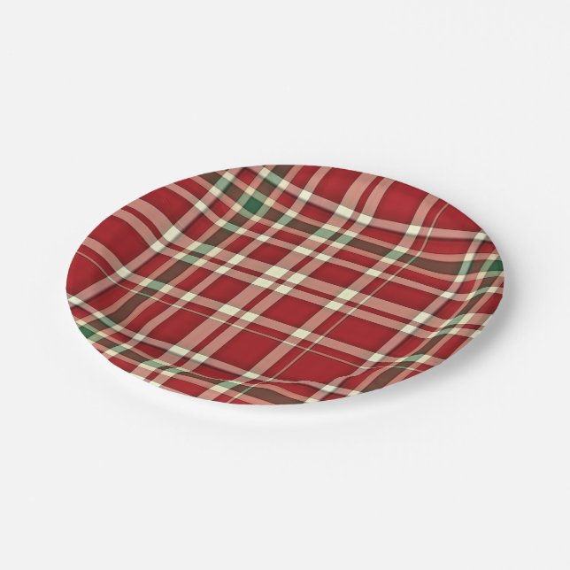 Christmas Plaid 17-PAPER PLATES (Angled)