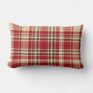 Christmas Plaid-23-Lumbar Throw Pillow