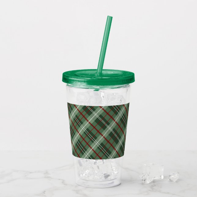 Christmas Plaid Acrylic Tumbler (Back Ice)