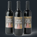 Christmas Plaid And Glitter Merry Christmas Wine Label<br><div class="desc">Christmas Plaid And Glitter Merry Christmas</div>