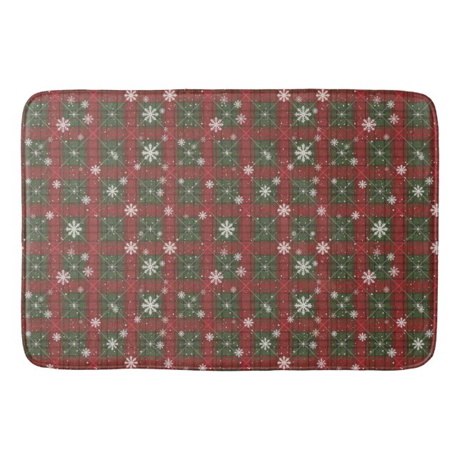 Christmas Plaid Bath Mat (Front)