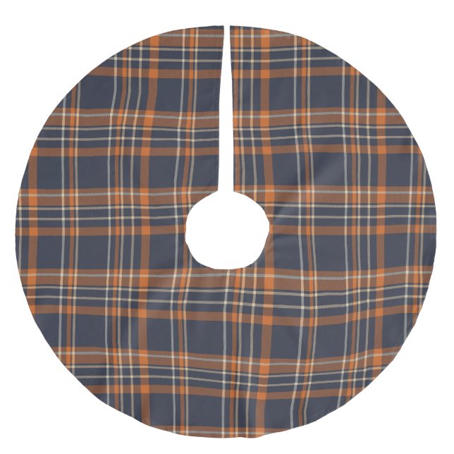Christmas plaid brushed polyester tree skirt (Front)