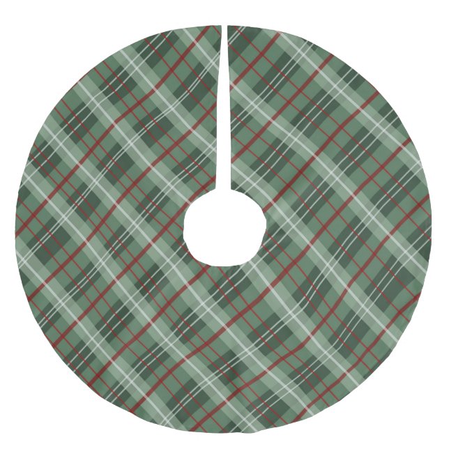 Christmas Plaid Brushed Polyester Tree Skirt (Front)