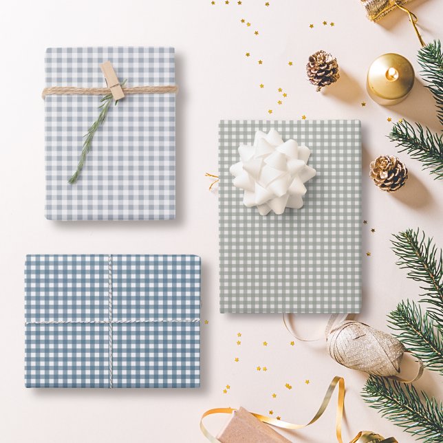 Christmas plaid buffalo check | gingham pastel  wrapping paper sheet (Creator Uploaded)