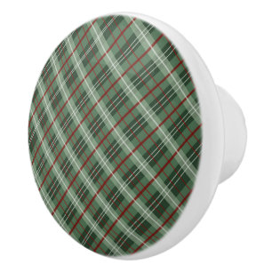 Christmas Plaid Ceramic Knob