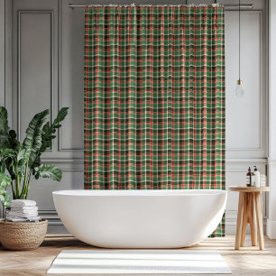 Christmas Plaid Curtain Red Green Gift for Home