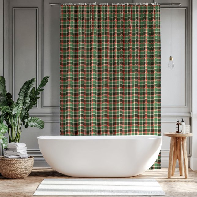 Christmas Plaid Curtain Red Green Gift for Home (Christmas Plaid Curtain Red Green Gift for Home)
