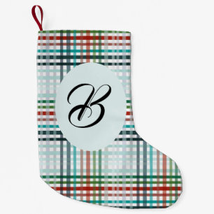 Christmas plaid. Custom with the name. Small Christmas Stocking