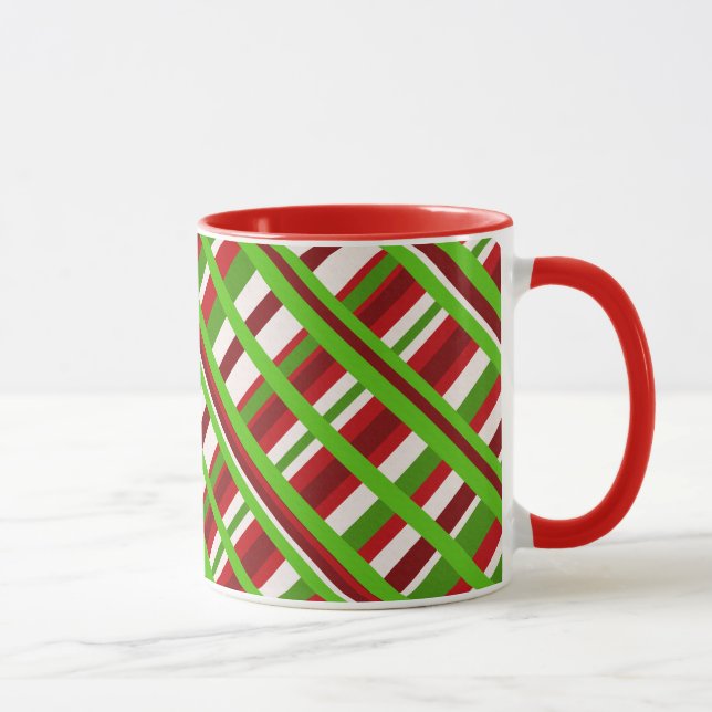 Christmas Plaid Diagonal Mug (Right)