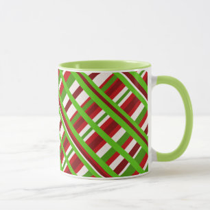 Christmas Plaid Diagonal Mug
