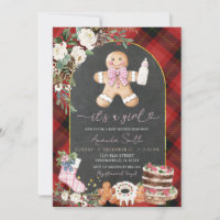Christmas Plaid Gingerbread Baby Shower Girl