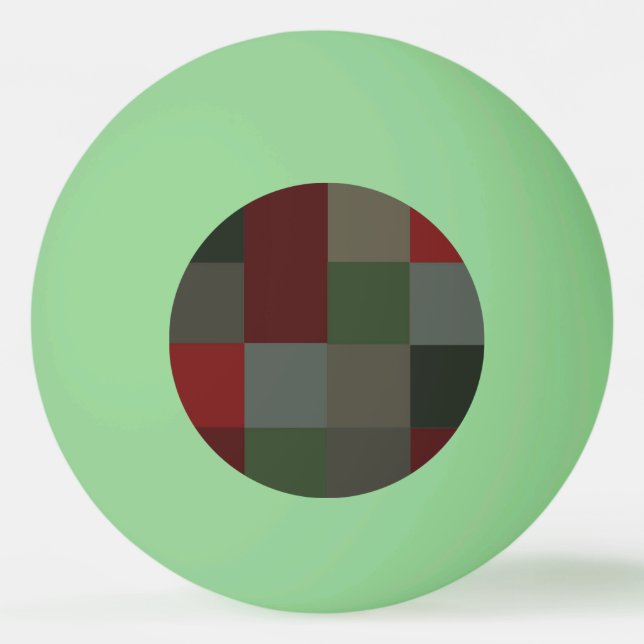 Christmas Plaid Glow in Dark Green Design Ping Pong Ball (Front)
