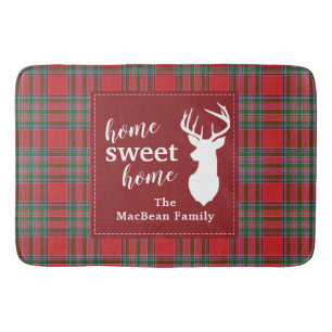 Christmas Plaid Holiday Home Sweet MacBean Tartan Bath Mat