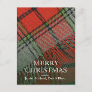 Christmas Plaid Holiday Postcard