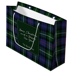 Christmas Plaid Holidays Clan MacKenzie Tartan Large Gift Bag