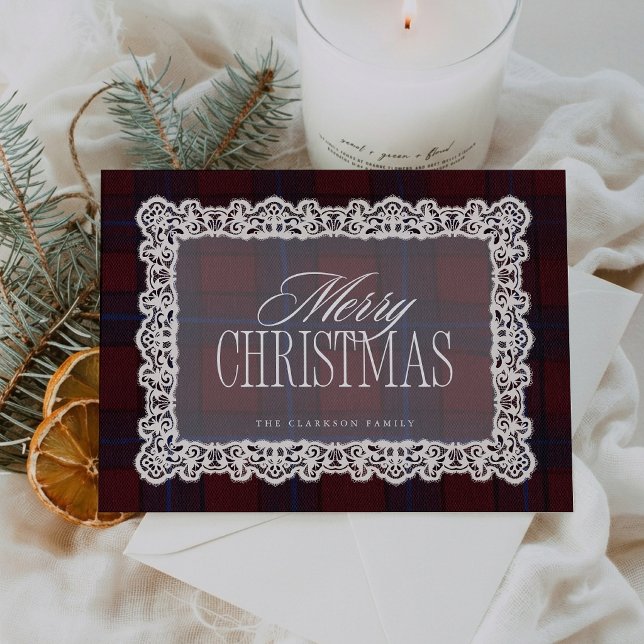 Christmas Plaid & Lace Holiday Card (Creator Uploaded)