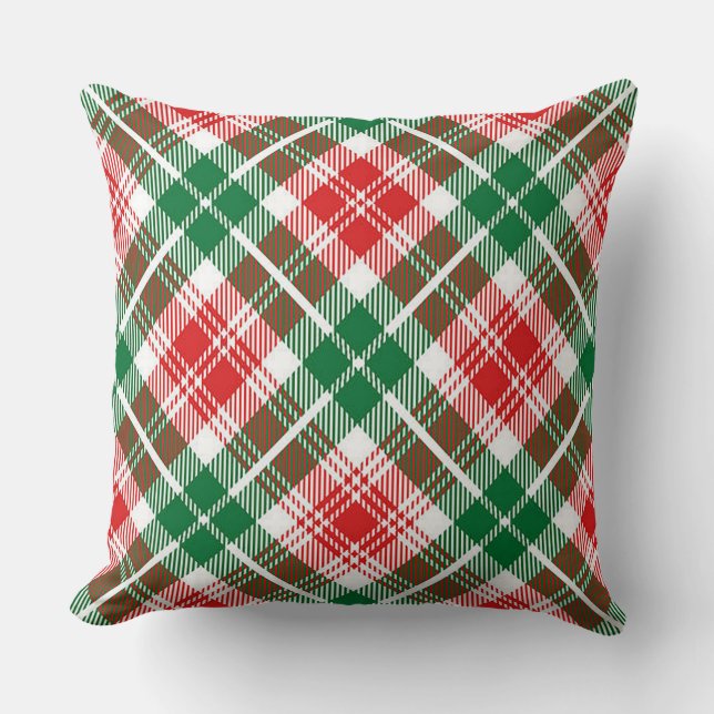 Christmas Plaid Large Square  Cushion (Front)