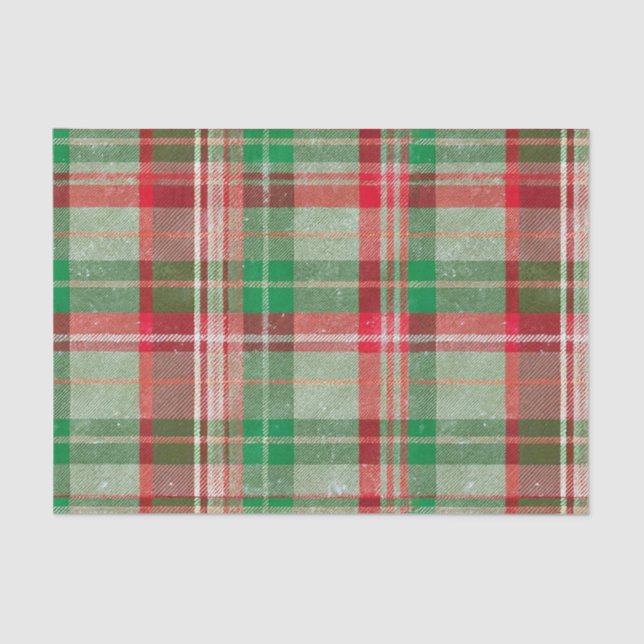 Christmas Plaid Linen  Tissue Paper (Front)