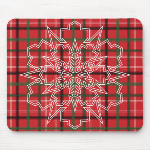Christmas plaid mouse pad