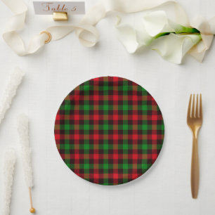 Christmas Plaid Paper Plate