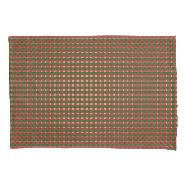 Christmas Plaid Pattern Pillowcase (Front-Left)